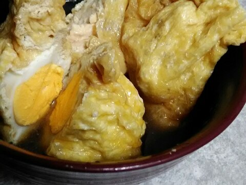 おいしい!鶏肉と卵の巾着煮